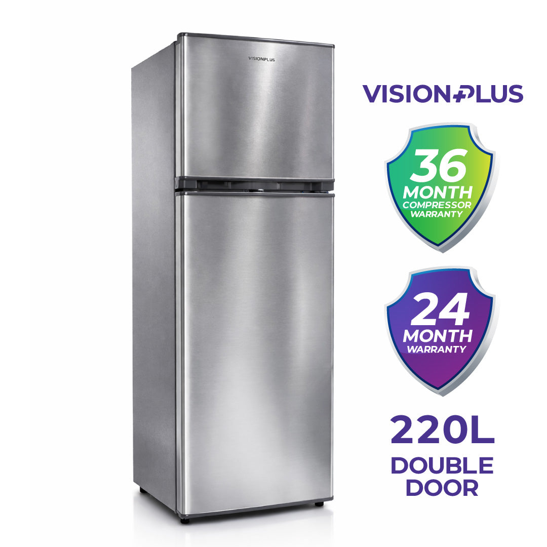 Vision Small Fridge Vision Plus VPFD220DD-I 220L Double Door Fridge – GreenBay-market