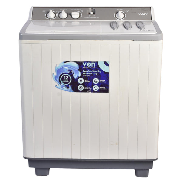 VON Twin Tub Washing Machine VALW-12MFW