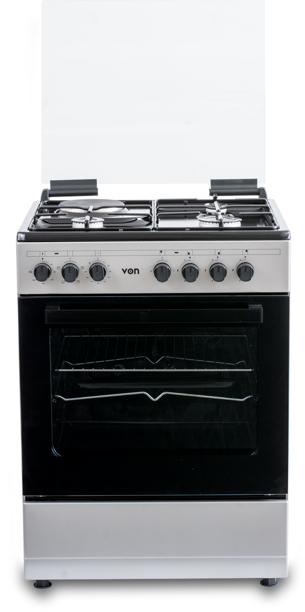 Von Cooker 3 Gas + 1 Electric - Enamel Black Inox Grey