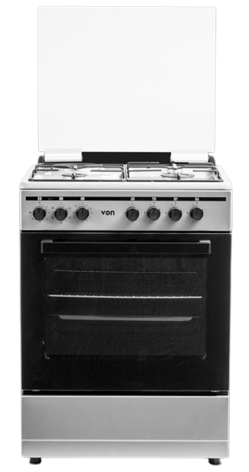 Von Cooker 4 Gas + Electric Oven - Thick Enamel Inox Grey