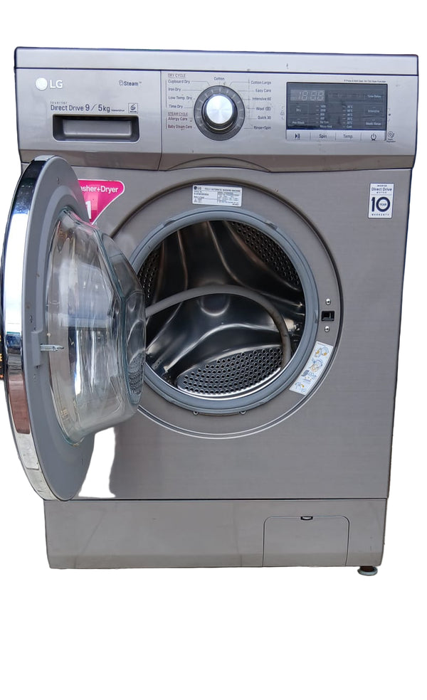 LG 9/5 Kgs Washer - Dryer Inverter Steam FH4G6VDGG6 - Silver. Pre-Loved