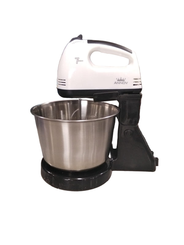Annov YY-133T 7-Speed Portable Hand Mixer With Bowl Like-New
