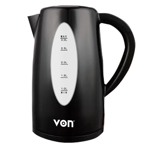 Von VSKL03BNK Cordless Kettle, 3L - Black