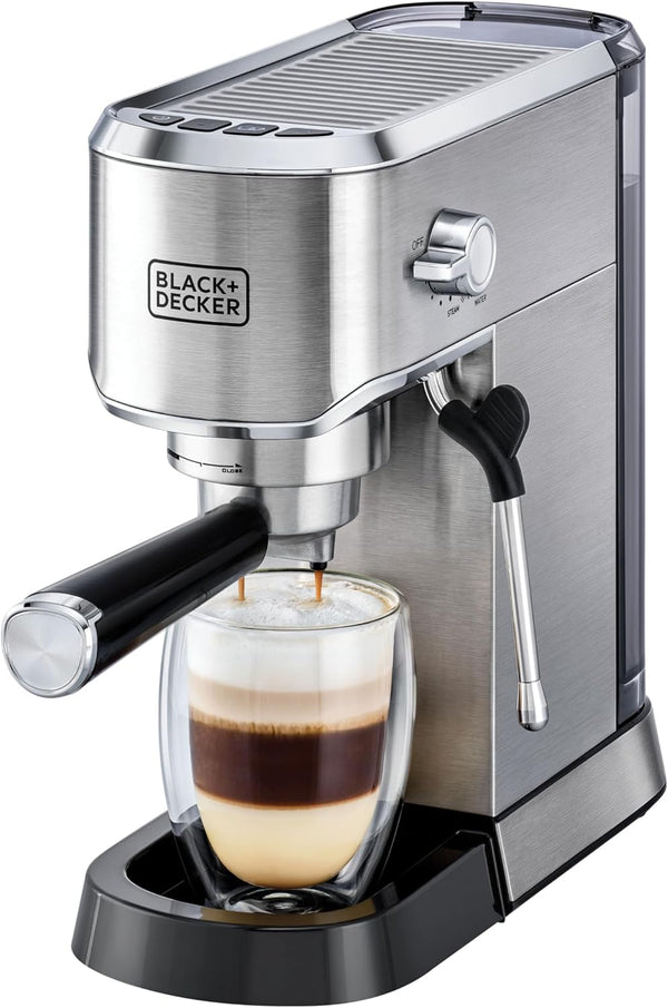 Black+Decker ECM150-B5 Espresso Coffee Machine - Silver