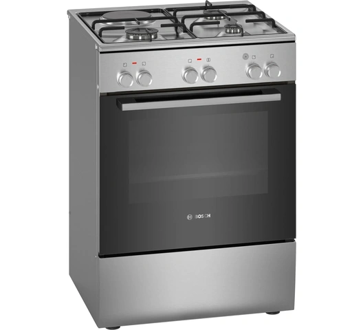 Bosch Cooker 3 Gas + 1 Electric - Stainless Steel