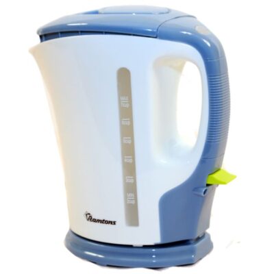 Cordless Electric Kettle 1.5 Liters White and Blue