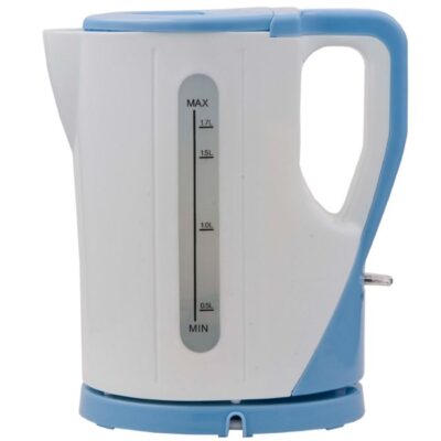 Cordless Electric Kettle 1.7 Liters White and Blue