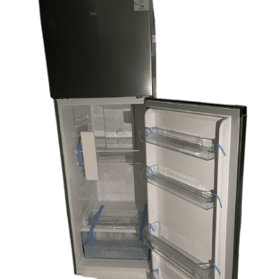 TCL 248L Double Door Top Freezer Fridge (Model: P326TMS) – Silver