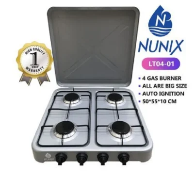 Table Top Cooker 4 Burners Nunix (Model: LT04 01) – 4 Gas Table Top Cooker