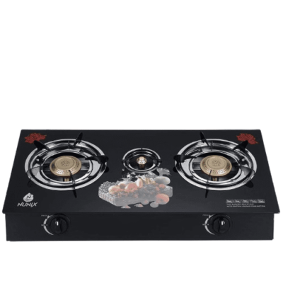 Free Standing Nunix (Model: GT004) – 3 Burners Table Top Glass