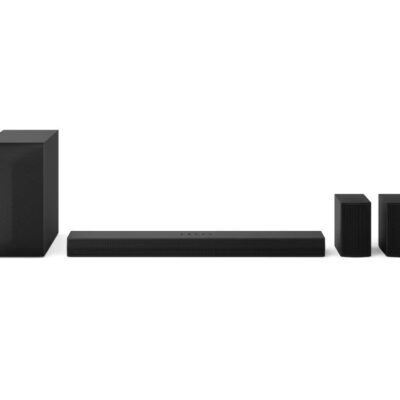 LG Soundbar, 5.1 Ch, 600W Powerful surround sound with Wireless subwoofer and Rear speaker, Dolby Digital (Model: S65TR) – Black